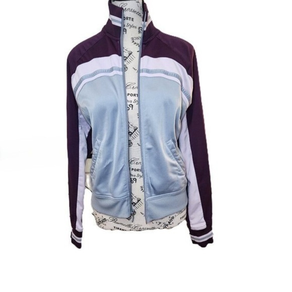 Nike Women's Y2K Colorblock Track Jacket Purple Gray Full Zip Size M